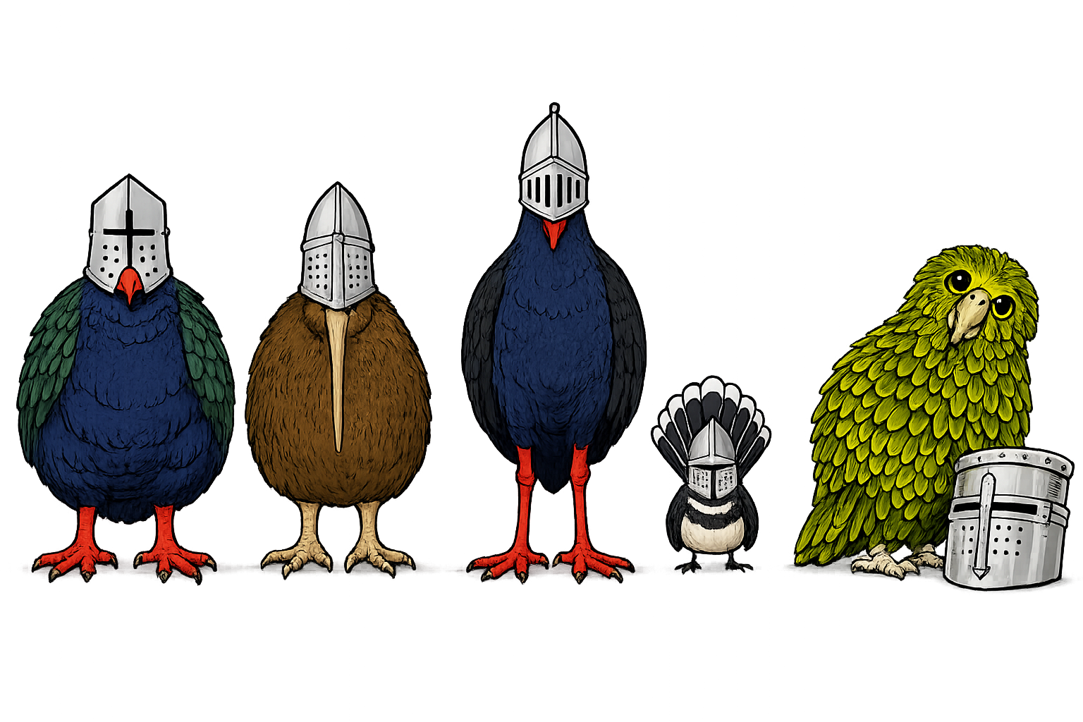 Kakapo and helmet