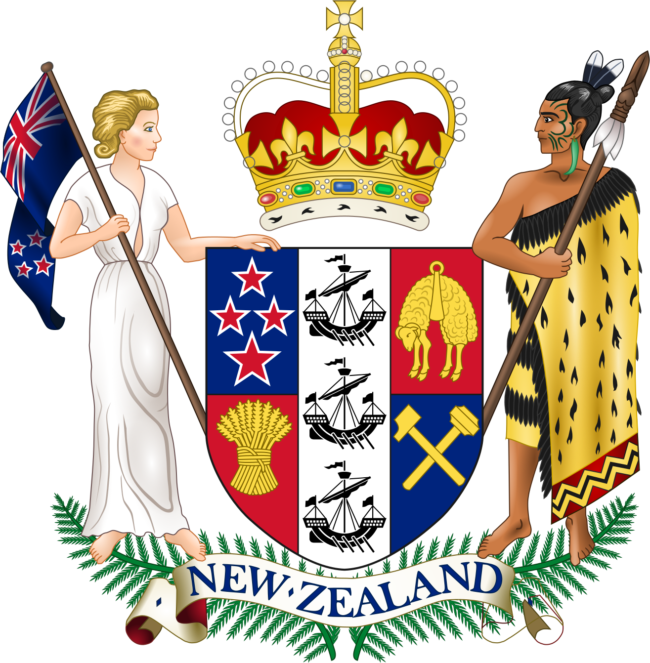 The current arms of New Zealand